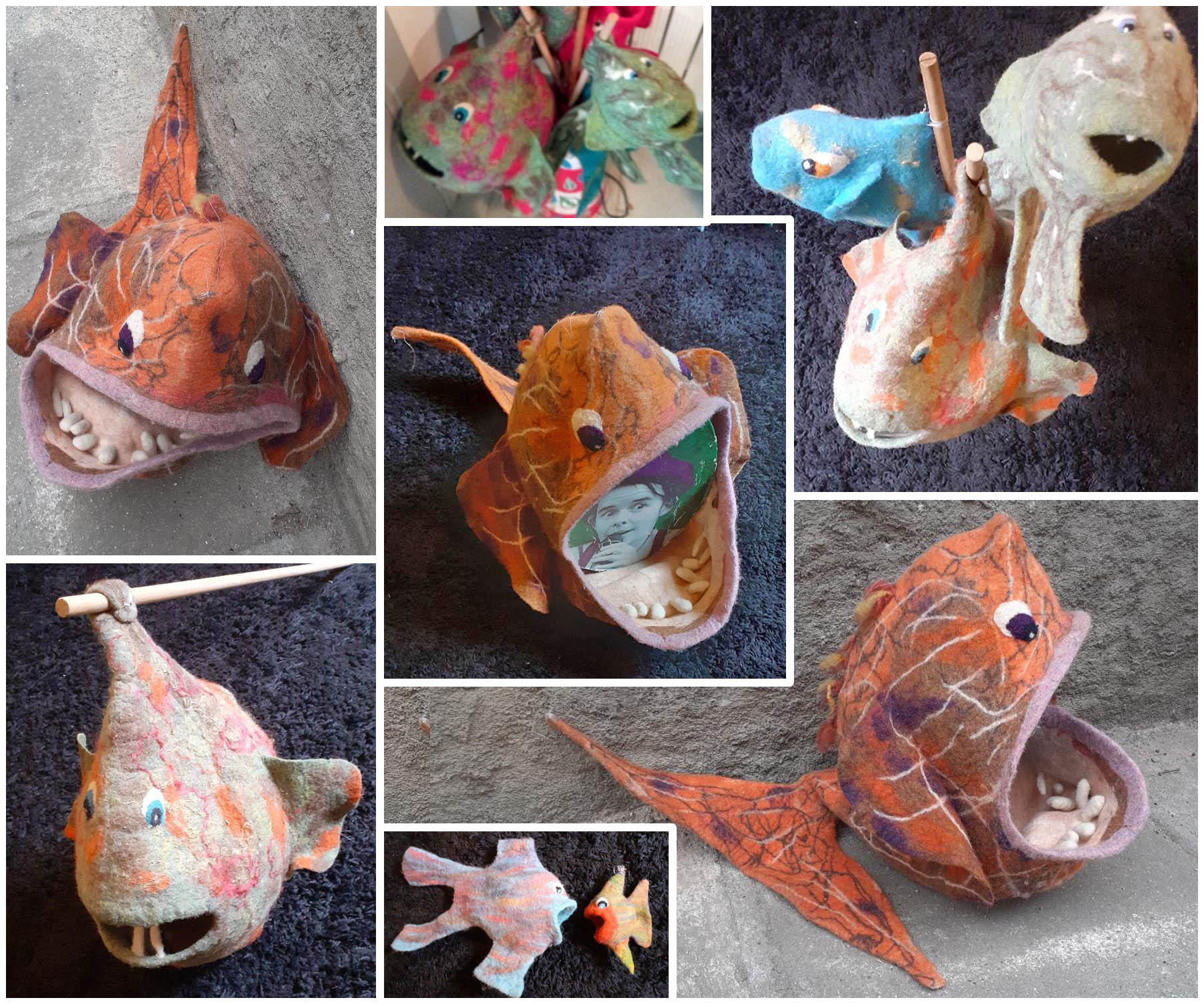 compil poissons laine feutrée par anne sophie masson